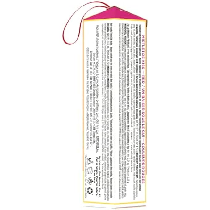 Burt's Bees GIFT SET, MOISTURISING LIP BALM, TINTED LIP BALM AND LIP SHIMMER, MISTLETOE KISS RED LIMITED EDITION - Image 3